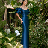 MEREDITH PUFF SLEEVES SCOOPED GOWN B70D08L
