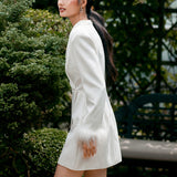CATALINA FEATHER CUFF BLAZER DRESS BL66D37S