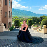 PEYTON STRAPLESS POLKA DOT BALL GOWN B70D29HL