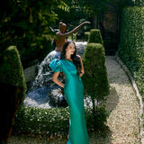 MARCHESA ONE SHOULDER GOWN B65D18L