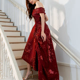 JESSIE OFF SHOULDER MESH BALL GOWN B33D41HL