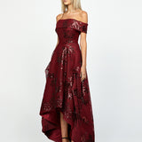 JESSIE OFF SHOULDER MESH BALL GOWN B33D41HL