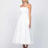ITZI RUFFLED TEA LENGTH MIDI B56D31S