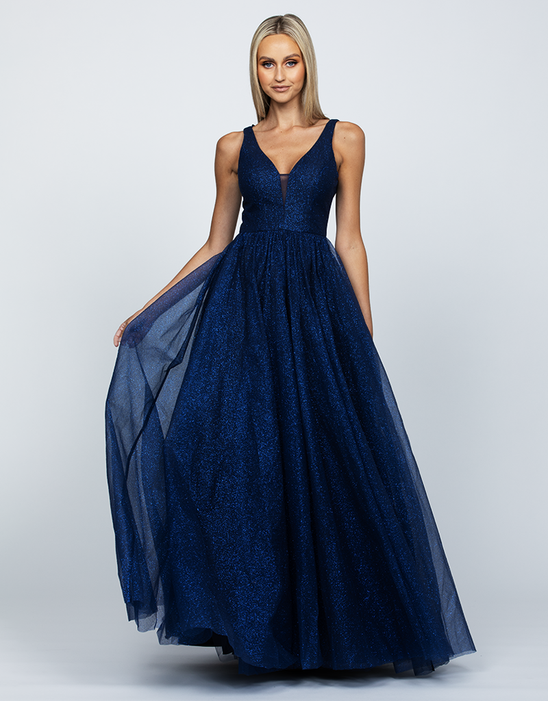 JORDAN PLUNGE NECK BALL GOWN B57AD41L Bariano