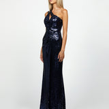 ISOBEL ONE SHOULDER CUT OUT GOWN WITH TRAIN B58AD09LT