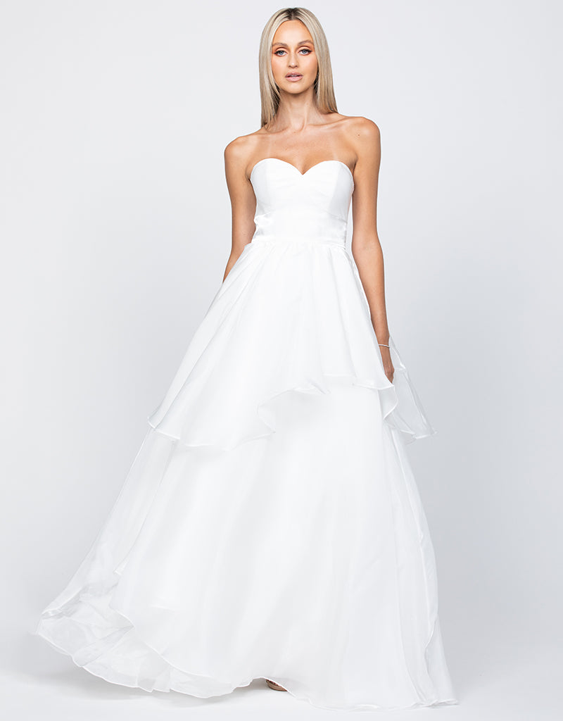 MISTY STRAPLESS TIERED BALL GOWN B59D13L
