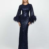 LOTUS FEATHER GOWN B65D11L