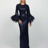 LOTUS FEATHER GOWN B65D11L