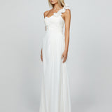 JUDITH ONE SHOULDER ROSETTE GOWN SAMPLE B69D38L