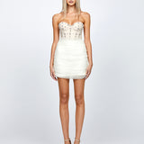 CARLISE DIAMANTE TULLE MINI B72D53S