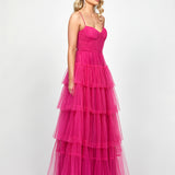 KIANA PLEATED TIERED BALL GOWN B73D09L