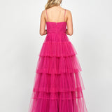 KIANA PLEATED TIERED BALL GOWN B73D09L