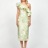 MELINA ONE SHOULDER FRILL MIDI B73D28S