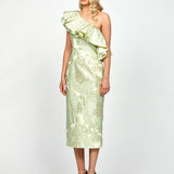 MELINA ONE SHOULDER FRILL MIDI B73D28S