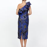 MELINA ONE SHOULDER FRILL MIDI B73D28S