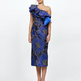 MELINA ONE SHOULDER FRILL MIDI B73D28S