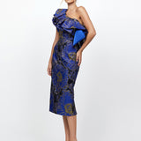 MELINA ONE SHOULDER FRILL MIDI B73D28S