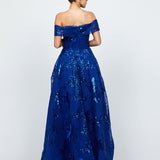 JAMIE OFF SHOULDER HI LO GOWN B74D21HL