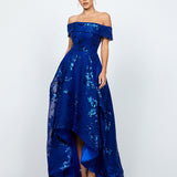JAMIE OFF SHOULDER HI LO GOWN B74D21HL