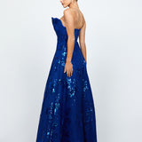 KENDRA RUFFLE STRAPLESS BALL GOWN B74D23L