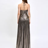 AISHA RUCHED HIGH NECK GOWN B75D24L
