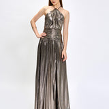 AISHA RUCHED HIGH NECK GOWN B75D24L