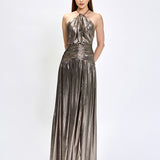 AISHA RUCHED HIGH NECK GOWN B75D24L