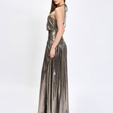 AISHA RUCHED HIGH NECK GOWN B75D24L