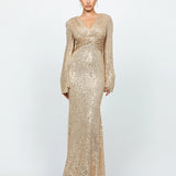 HANA BELL SLEEVE SEQUIN GOWN B74D25L
