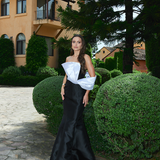 EMELY ONE SHOULDER RUFFLE GOWN B74D35L