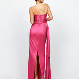 GABRIELLE STRAPLESS COLUMN GOWN B74D39L
