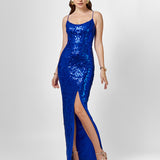 SERA STRAPPY BACK SEQUIN GOWN B75D17L