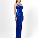 SERA STRAPPY BACK SEQUIN GOWN B75D17L