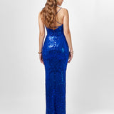SERA STRAPPY BACK SEQUIN GOWN B75D17L