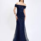 ALIANNA OFF SHOULDER GLITTER GOWN B75D88L
