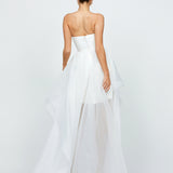 EVANGELINE STRAPLESS HI LO GOWN B75D90HL