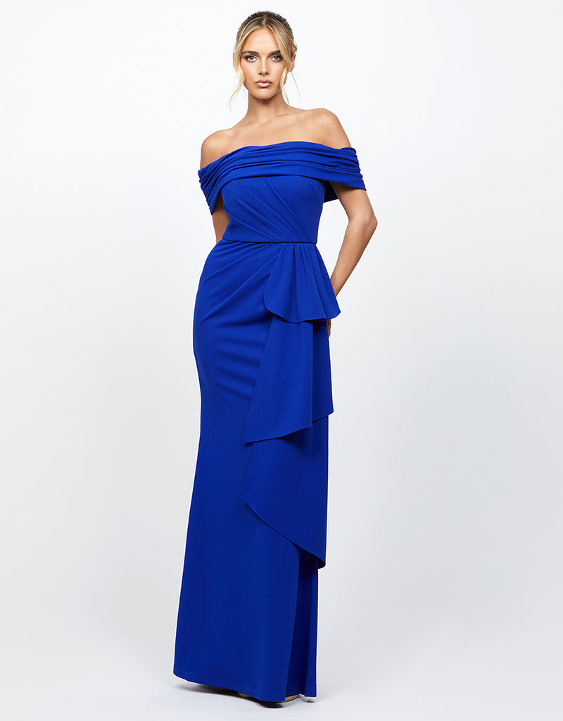 BLAKELY OFF SHOULDER GOWN B76D18L - Cobalt Bariano BLAKELY OFF SHOULDER GOWN B76D18L - Cobalt Bariano