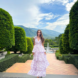 VIOLETA TIERED PRINT GOWN B76D44L