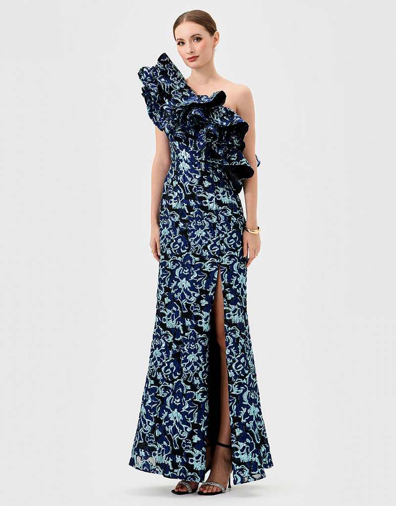 bariano one shoulder dress Bariano Women's Karoline One Shoulder Tulle Gown