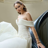 KEECIA OFF SHOULDER CHIFFON GOWN B77D74L