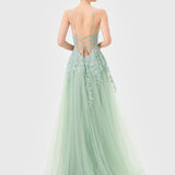 JACLYN LACE APPLIQUE GOWN B81D30L
