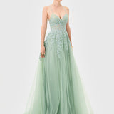 JACLYN LACE APPLIQUE GOWN B81D30L