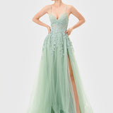 JACLYN LACE APPLIQUE GOWN B81D30L