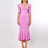 DELMAR FRILL SHOULDER MIDI SAMPLE BL70D63L