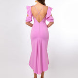 DELMAR FRILL SHOULDER MIDI SAMPLE BL70D63L