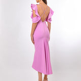 DELMAR FRILL SHOULDER MIDI SAMPLE BL70D63L