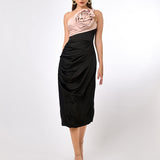 SAMPLE QUINLEY ONE SHOULDER ROSETTE MIDI BL70D54S