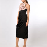 SAMPLE QUINLEY ONE SHOULDER ROSETTE MIDI BL70D54S