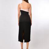 SAMPLE QUINLEY ONE SHOULDER ROSETTE MIDI BL70D54S