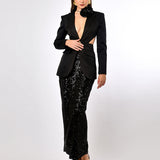 PHELOMENA SEQUIN COLUMN MAXI SKIRT SAMPLE BL70B66S